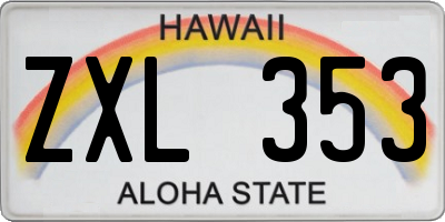 HI license plate ZXL353