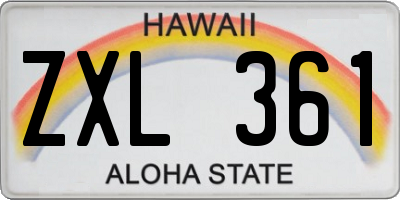 HI license plate ZXL361