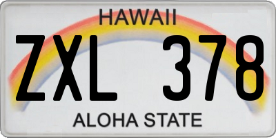 HI license plate ZXL378