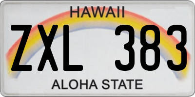 HI license plate ZXL383