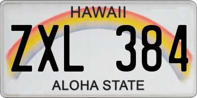 HI license plate ZXL384
