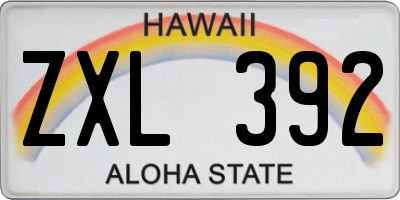 HI license plate ZXL392
