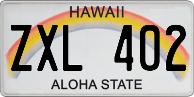 HI license plate ZXL402