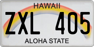 HI license plate ZXL405
