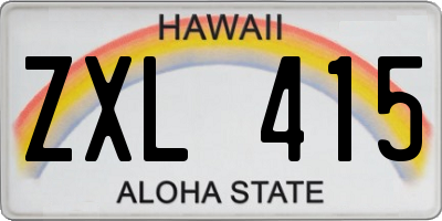 HI license plate ZXL415