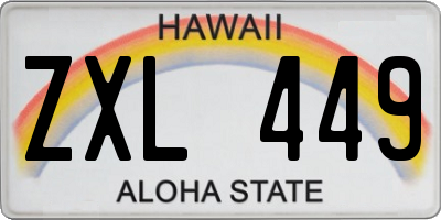 HI license plate ZXL449