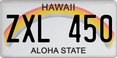 HI license plate ZXL450