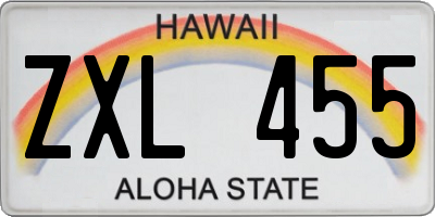 HI license plate ZXL455