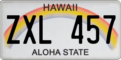 HI license plate ZXL457