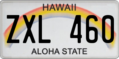 HI license plate ZXL460