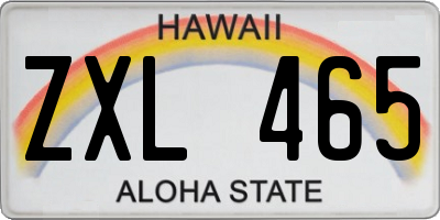 HI license plate ZXL465