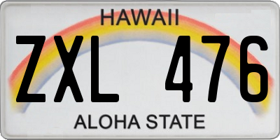 HI license plate ZXL476