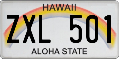HI license plate ZXL501