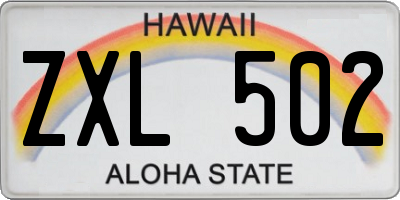 HI license plate ZXL502