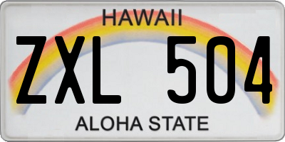 HI license plate ZXL504