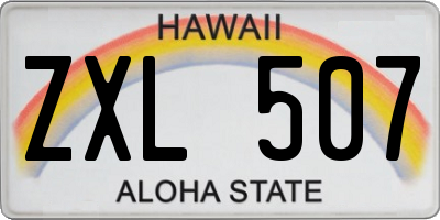 HI license plate ZXL507