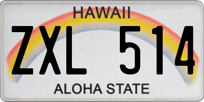 HI license plate ZXL514