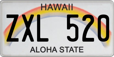 HI license plate ZXL520
