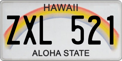 HI license plate ZXL521