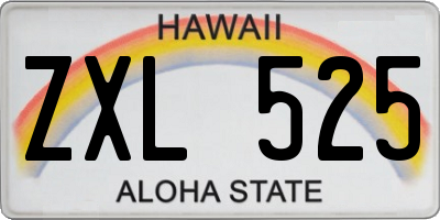 HI license plate ZXL525