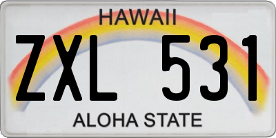 HI license plate ZXL531