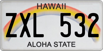 HI license plate ZXL532