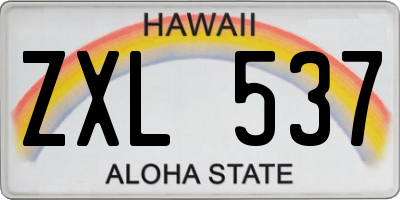 HI license plate ZXL537