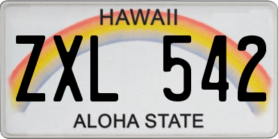 HI license plate ZXL542