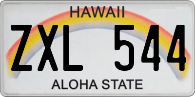 HI license plate ZXL544