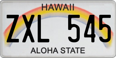 HI license plate ZXL545