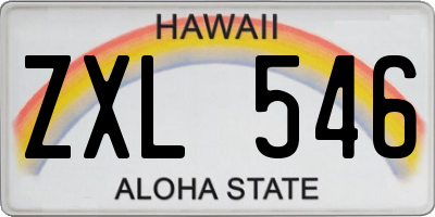 HI license plate ZXL546