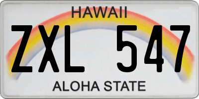 HI license plate ZXL547