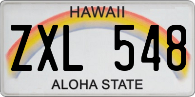 HI license plate ZXL548