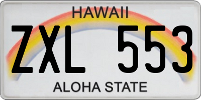 HI license plate ZXL553