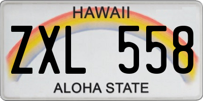 HI license plate ZXL558