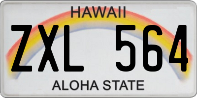 HI license plate ZXL564