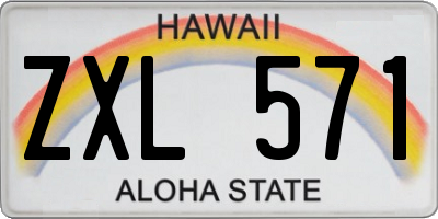 HI license plate ZXL571