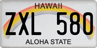 HI license plate ZXL580