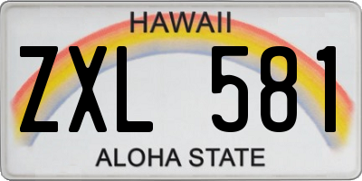 HI license plate ZXL581