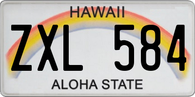 HI license plate ZXL584