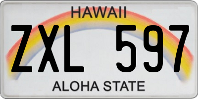 HI license plate ZXL597