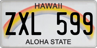 HI license plate ZXL599