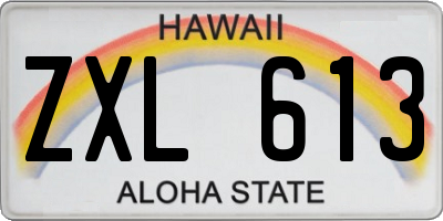 HI license plate ZXL613