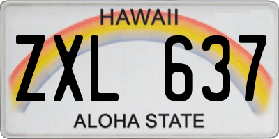 HI license plate ZXL637