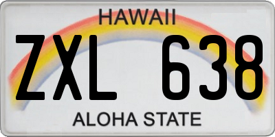 HI license plate ZXL638
