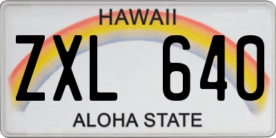 HI license plate ZXL640