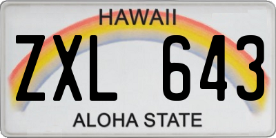 HI license plate ZXL643