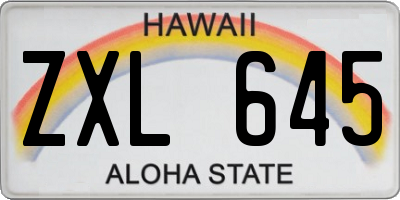 HI license plate ZXL645