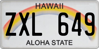 HI license plate ZXL649