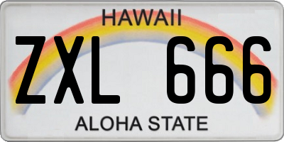HI license plate ZXL666